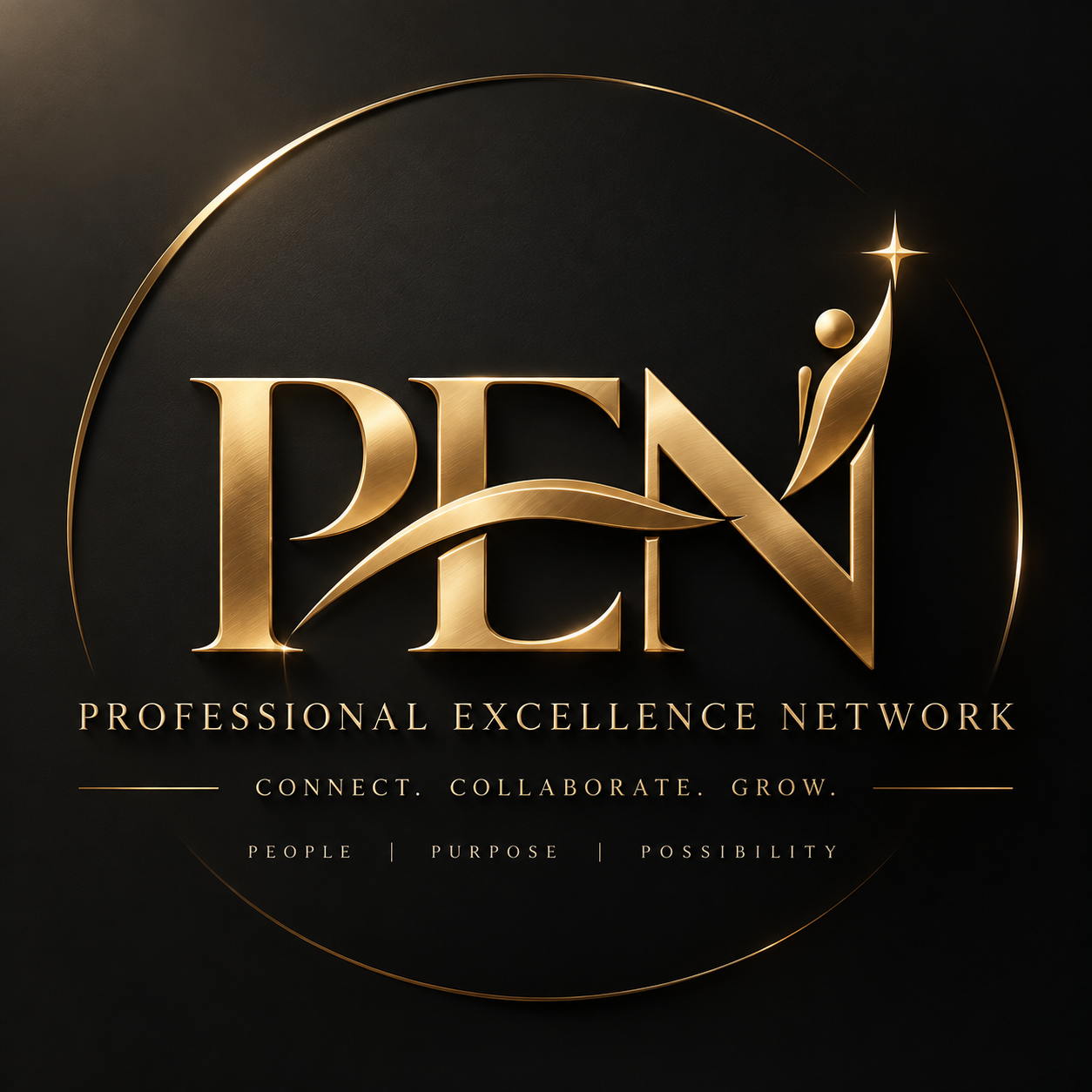 PEN gold monogram